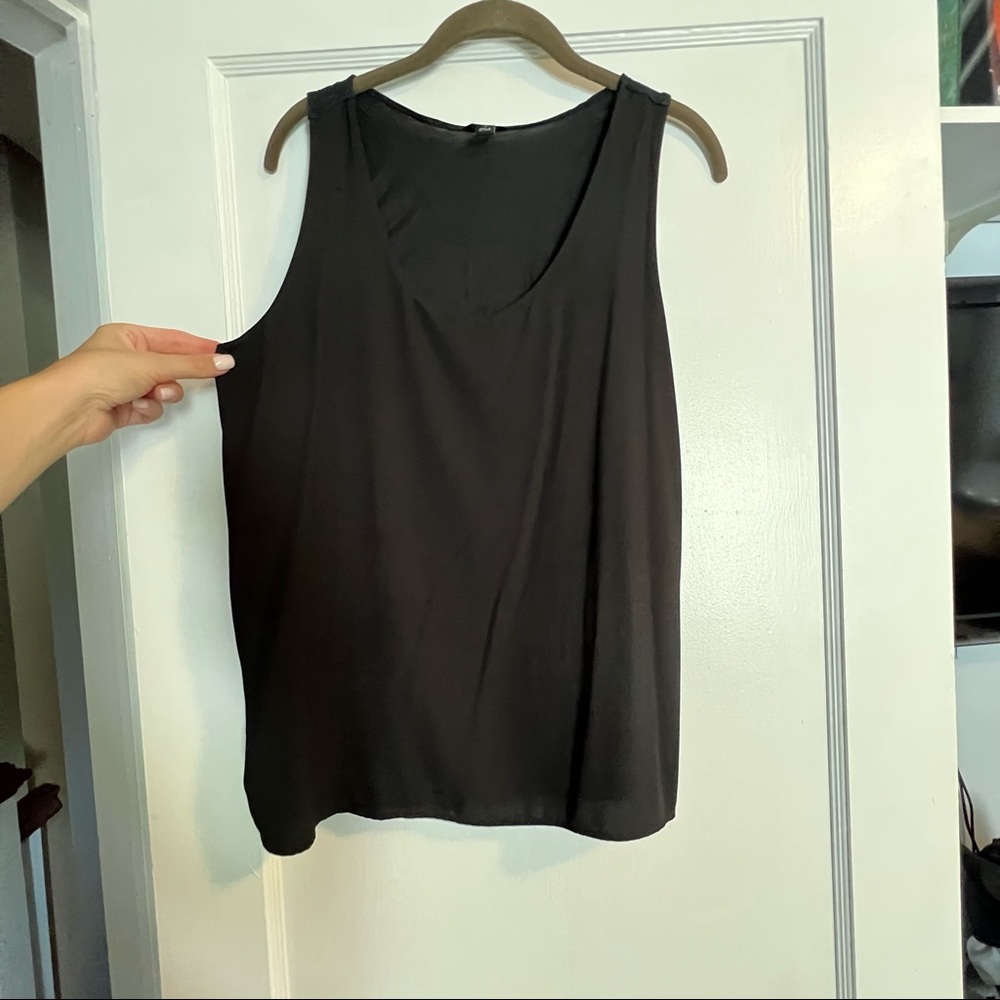 Black Ann Taylor Mixed Media Tank M